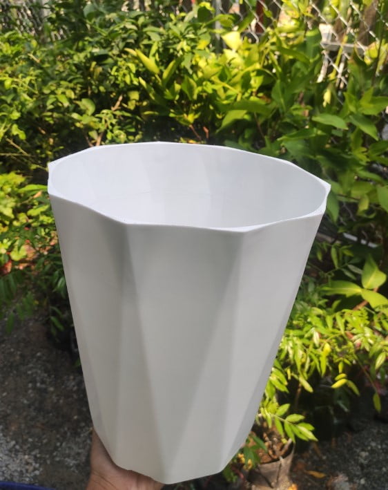 Chậu Ống Kim Cương Trung 260*295 Màu Trắng