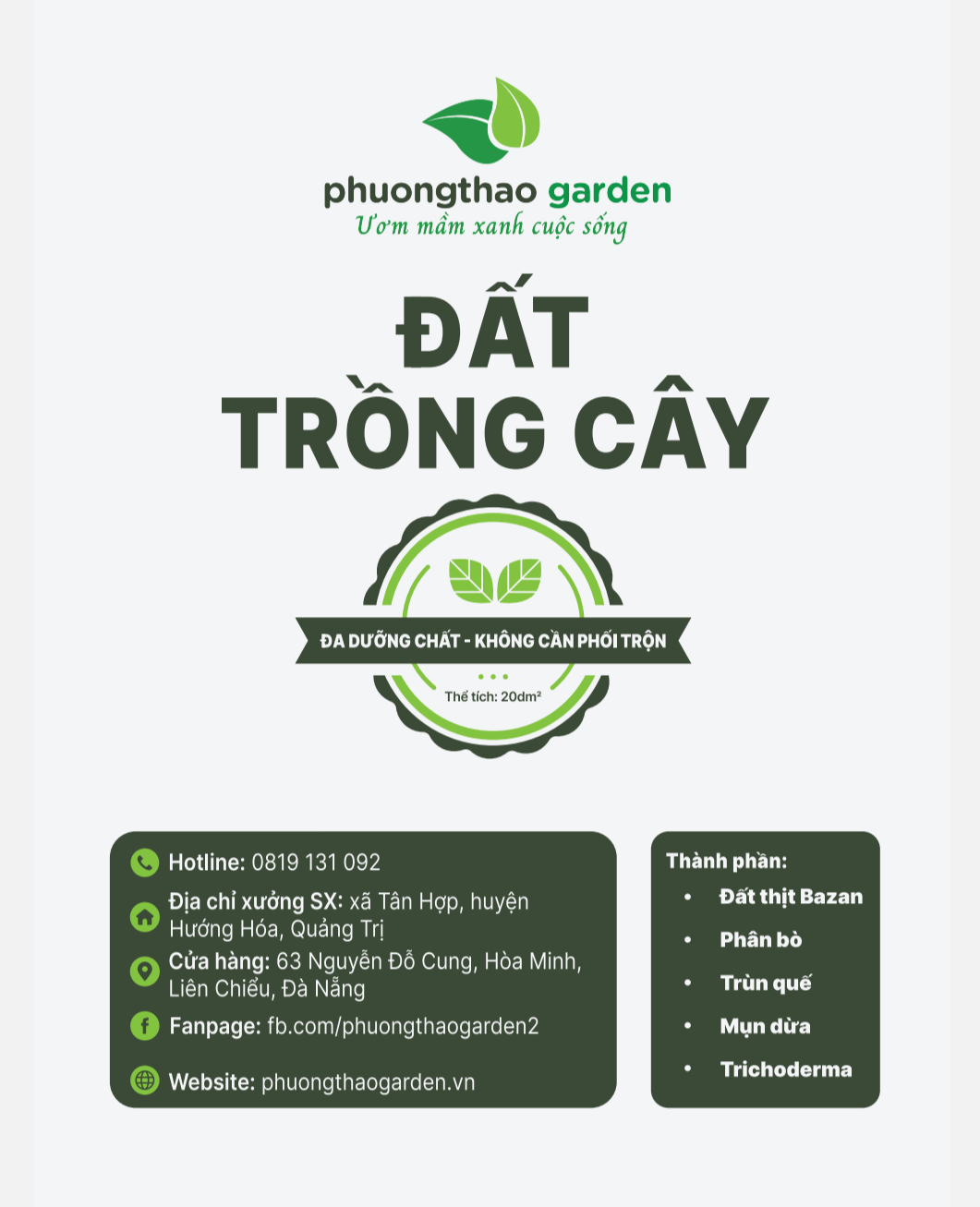 Đất Trồng Cây 20dm3/bao