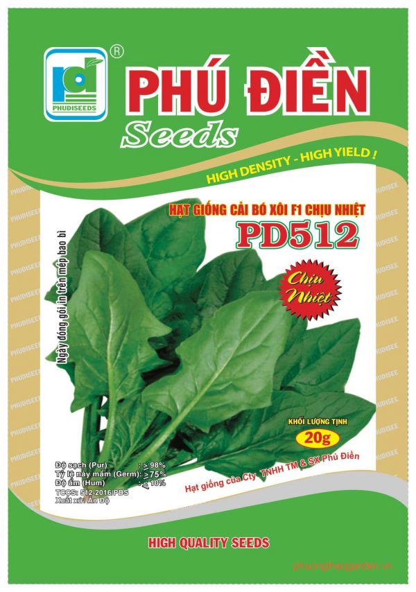 Hạt Giống Cải Bó Xôi Chịu Nhiệt PD 512