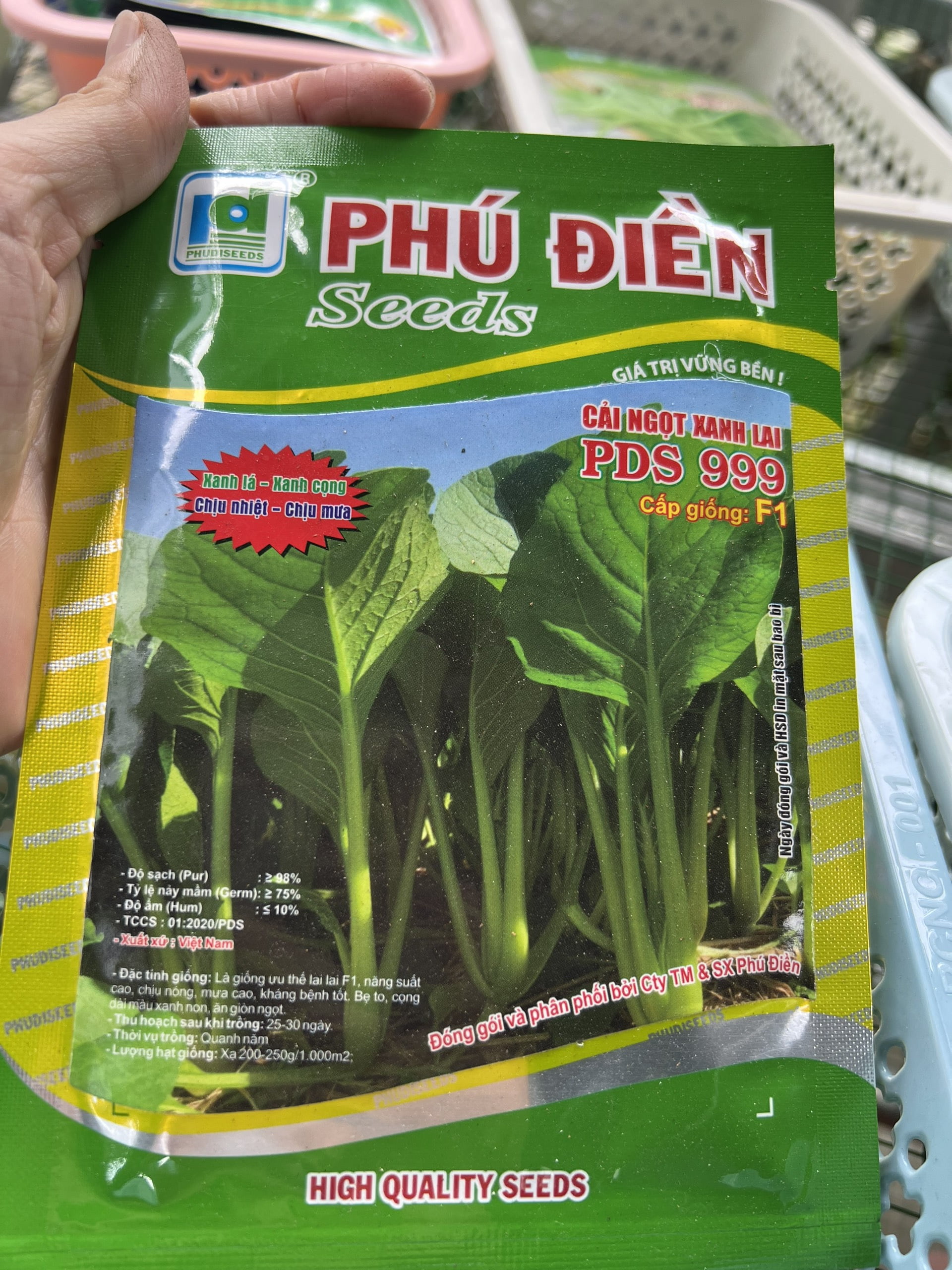 Hạt Giống Cải Ngọt Xanh Lai PDS 999