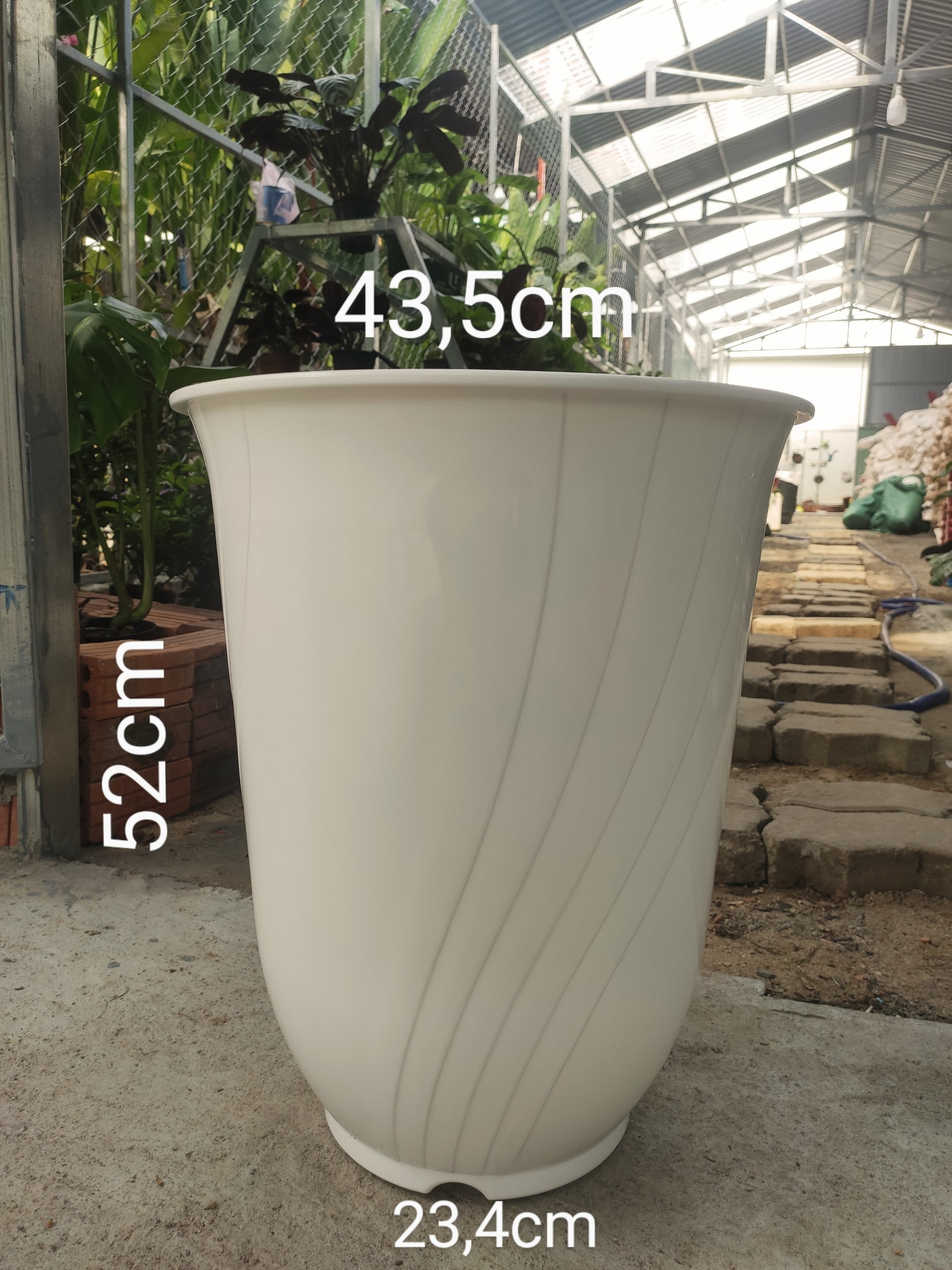 Chậu Bom Nhỡ Màu Trắng 435*234*520 (Bom Số 2)