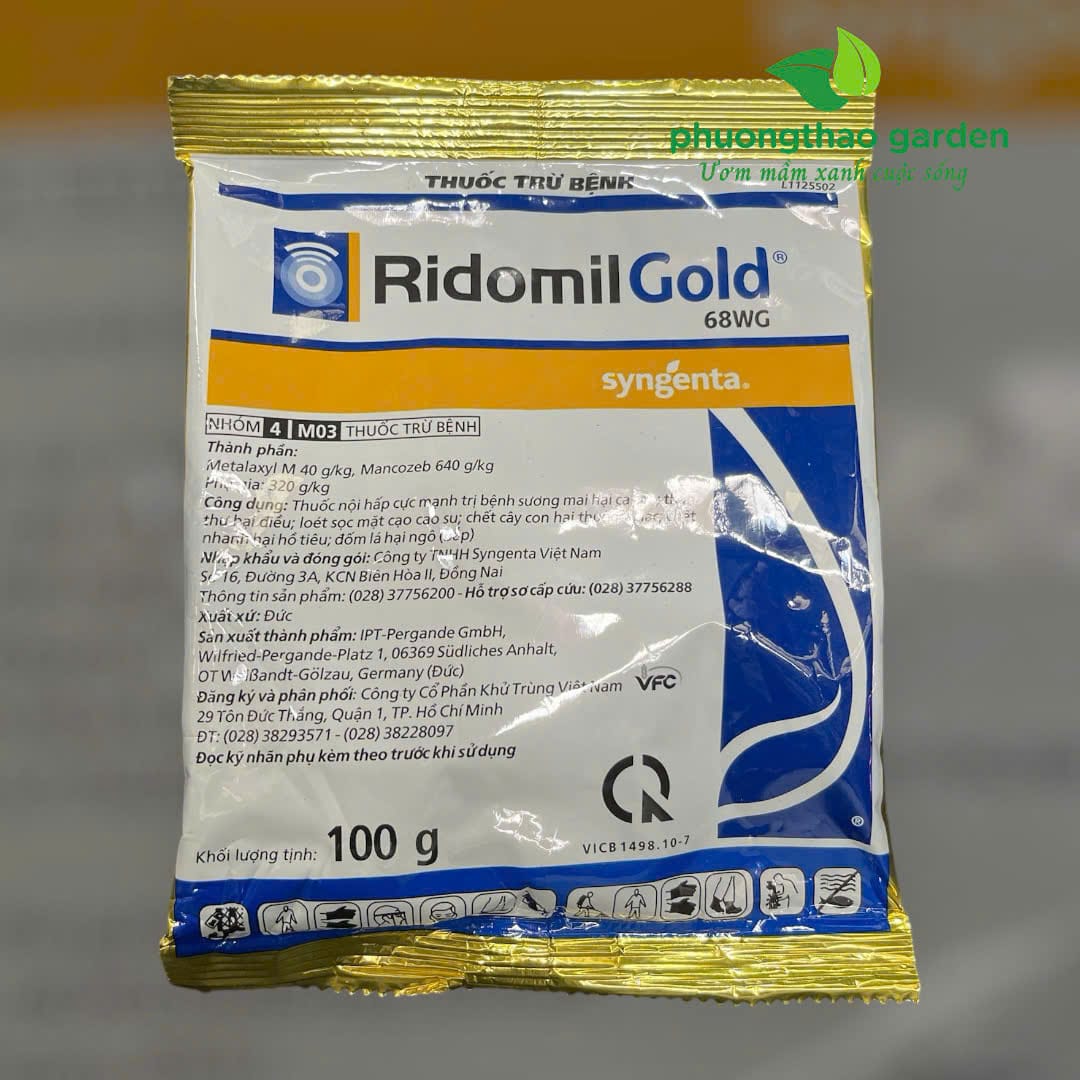 Ridomil Gold 68WG gói 100g - Phòng trừ nấm bệnh, thối rễ, xì mủ cây trồng