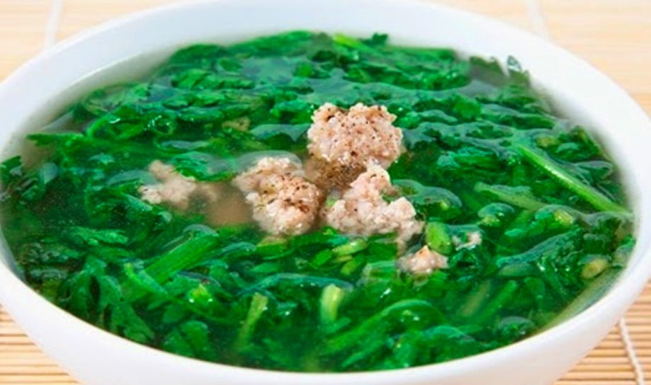 Rau tần ô canh thịt bò